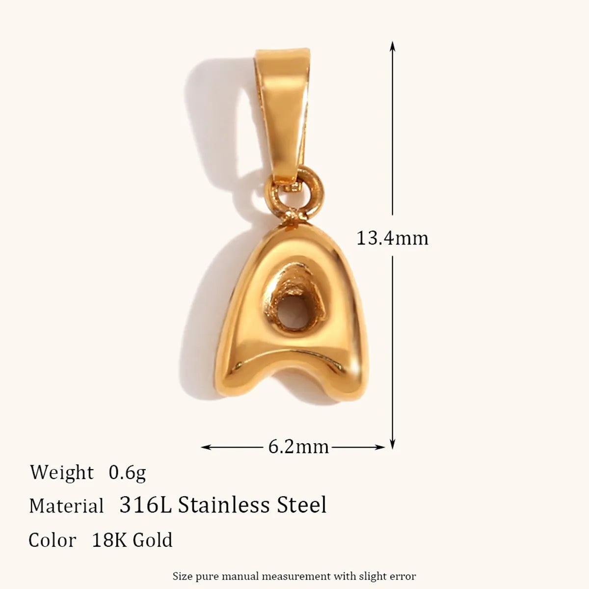 1 Piece Stainless Steel 18K Gold Plated Polished Pendant