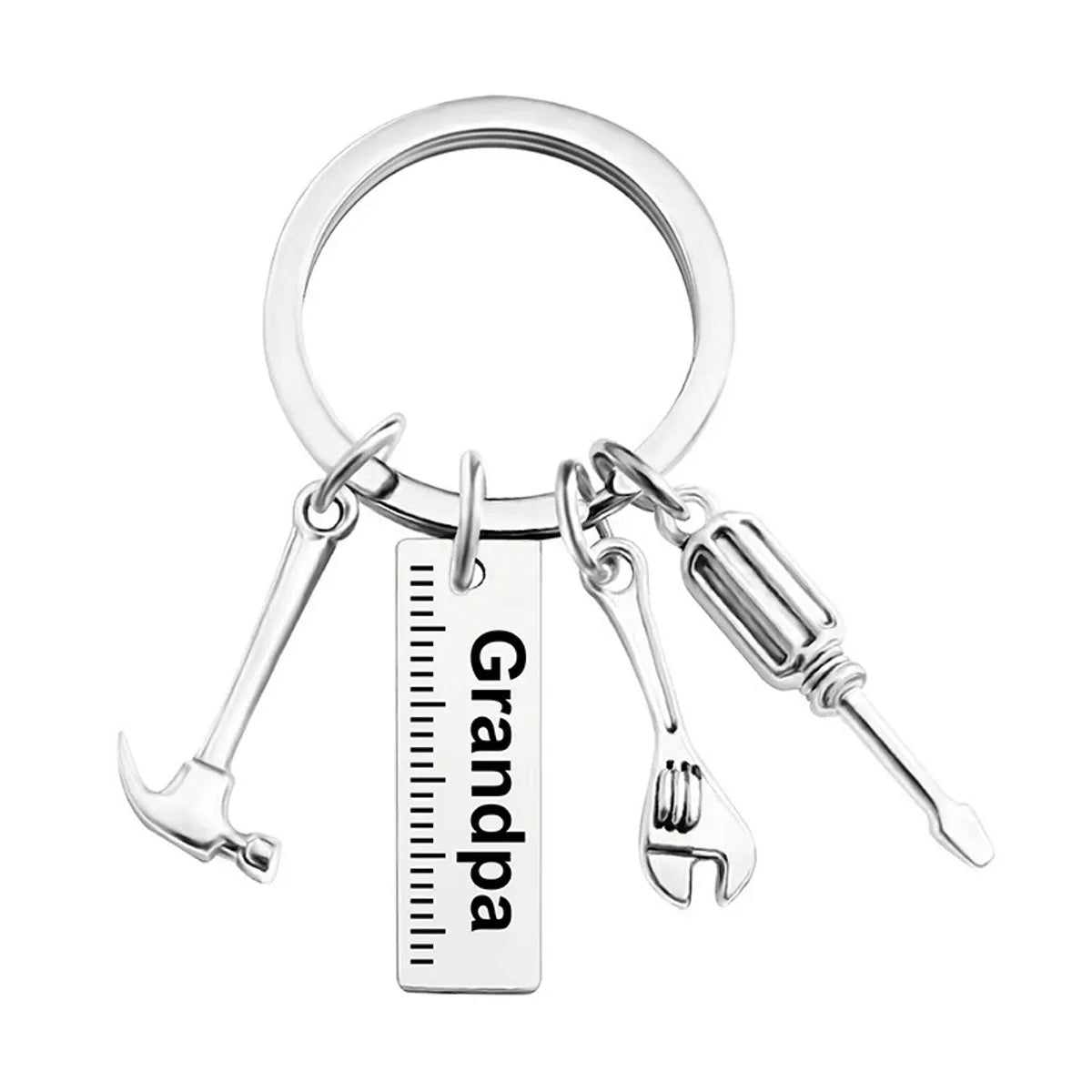 Simple Style Letter Hammer Metal Men'S Bag Pendant Keychain