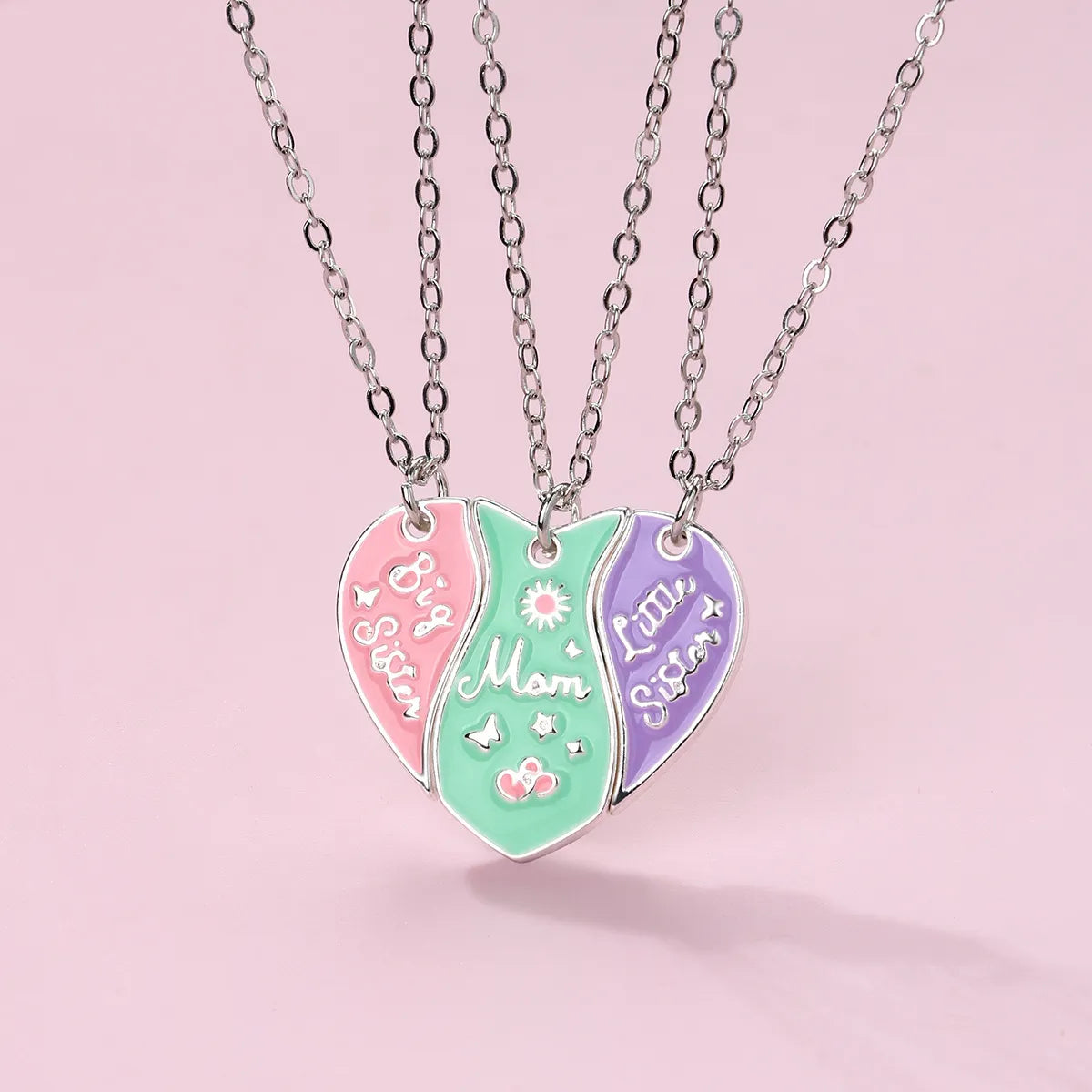 Simple Style Letter Heart Shape Alloy Enamel Unisex Pendant Necklace