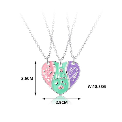 Simple Style Letter Heart Shape Alloy Enamel Unisex Pendant Necklace