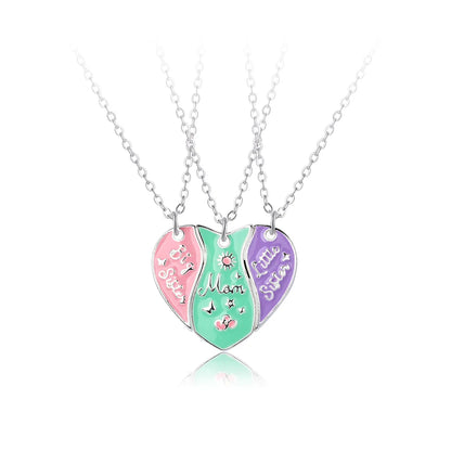 Simple Style Letter Heart Shape Alloy Enamel Unisex Pendant Necklace