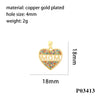 Simple Style Letter Heart Shape Copper Enamel Inlay Zircon 18k Gold Plated Charms