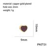 Simple Style Letter Heart Shape Copper Enamel Inlay Zircon 18k Gold Plated Charms