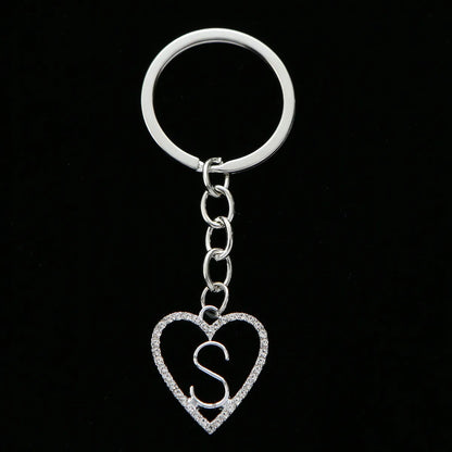 Simple Style Letter Heart Shape Stainless Steel Bag Pendant Keychain