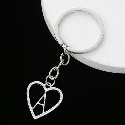 Simple Style Letter Heart Shape Stainless Steel Bag Pendant Keychain