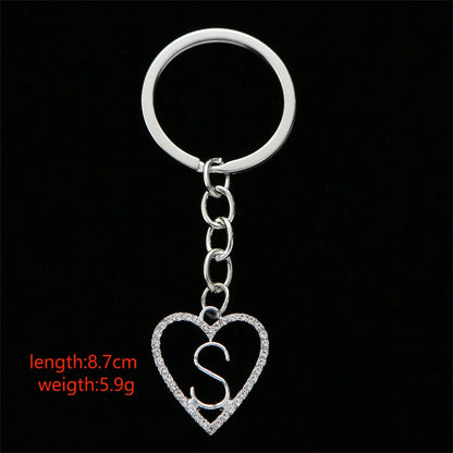 Simple Style Letter Heart Shape Stainless Steel Bag Pendant Keychain