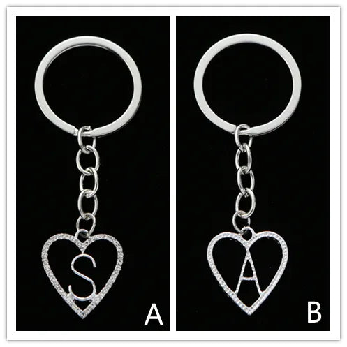 Simple Style Letter Heart Shape Stainless Steel Bag Pendant Keychain