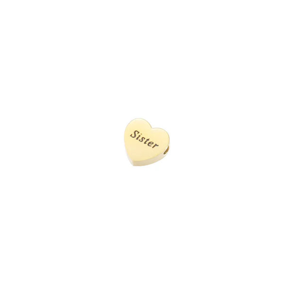 1 Piece Stainless Steel 18K Gold Plated Letter Customization Laser Engraving Heart Shape Polished Beads