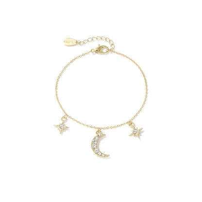 Simple Style Letter Moon Butterfly Alloy Plating Rhinestones Women'S Bracelets 1 Piece