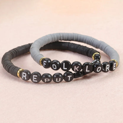 Simple Style Letter Number Soft Clay Beaded Unisex Bracelets