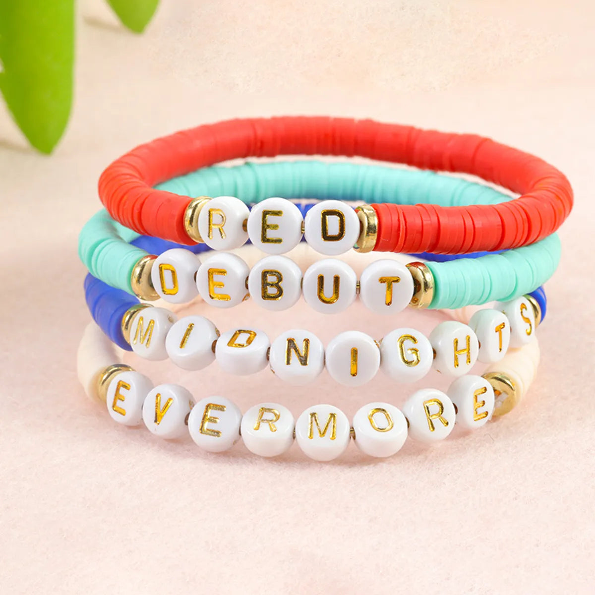 Simple Style Letter Number Soft Clay Beaded Unisex Bracelets