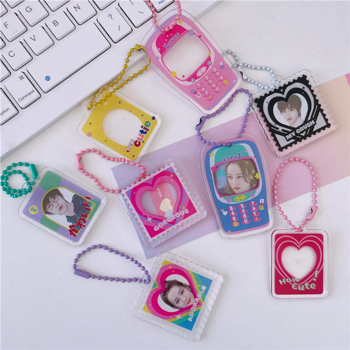 Simple Style Letter Plastic Printing Women'S Keychain