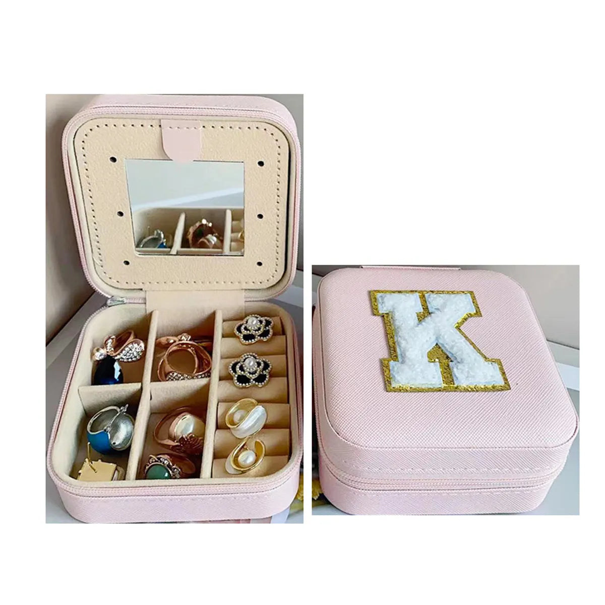 Simple Style Letter Pu Leather Flannel Wholesale Jewelry Boxes