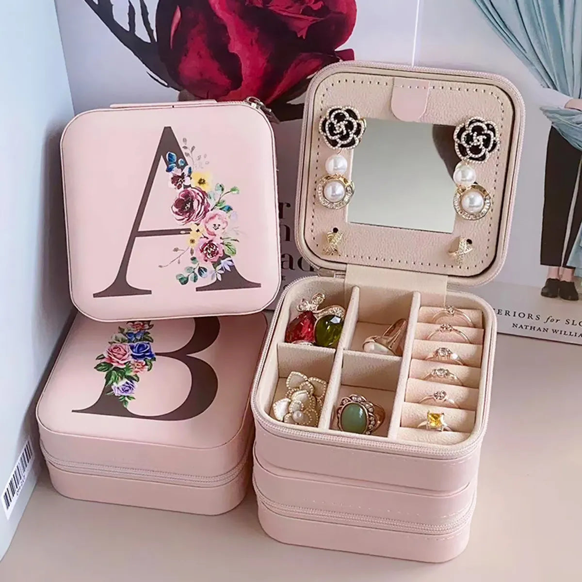 Simple Style Letter Pu Leather Wholesale Jewelry Boxes