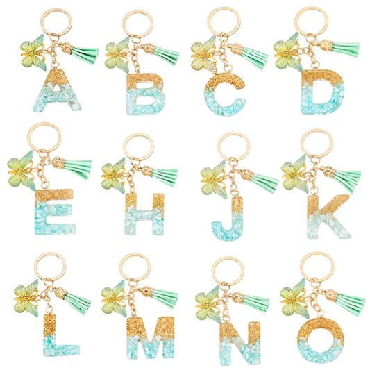 Simple Style Letter Resin Tassel Epoxy Bag Pendant Keychain