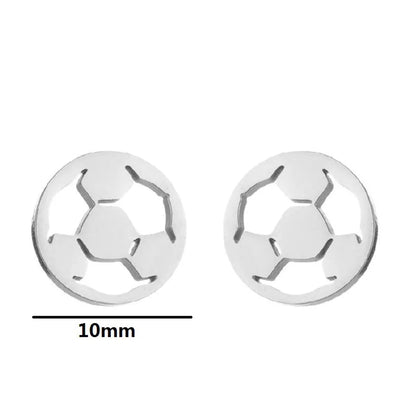 Simple Style Letter Skates Ball Stainless Steel Plating Hollow Out Ear Studs 1 Pair