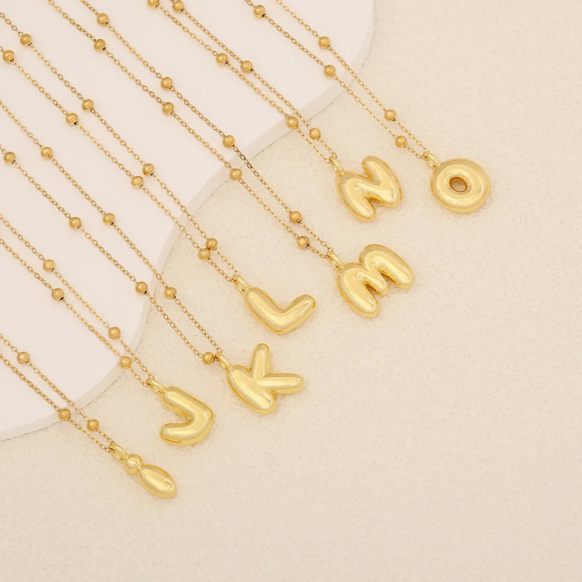 Simple Style Letter Stainless Steel Copper Plating Pendant Necklace