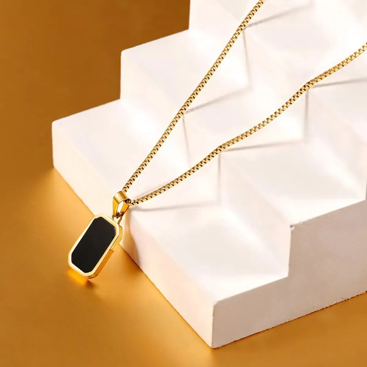 Simple Style Letter Stainless Steel Enamel Plating Pendant Necklace