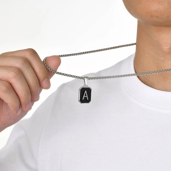 Simple Style Letter 304 Stainless Steel Epoxy Men'S