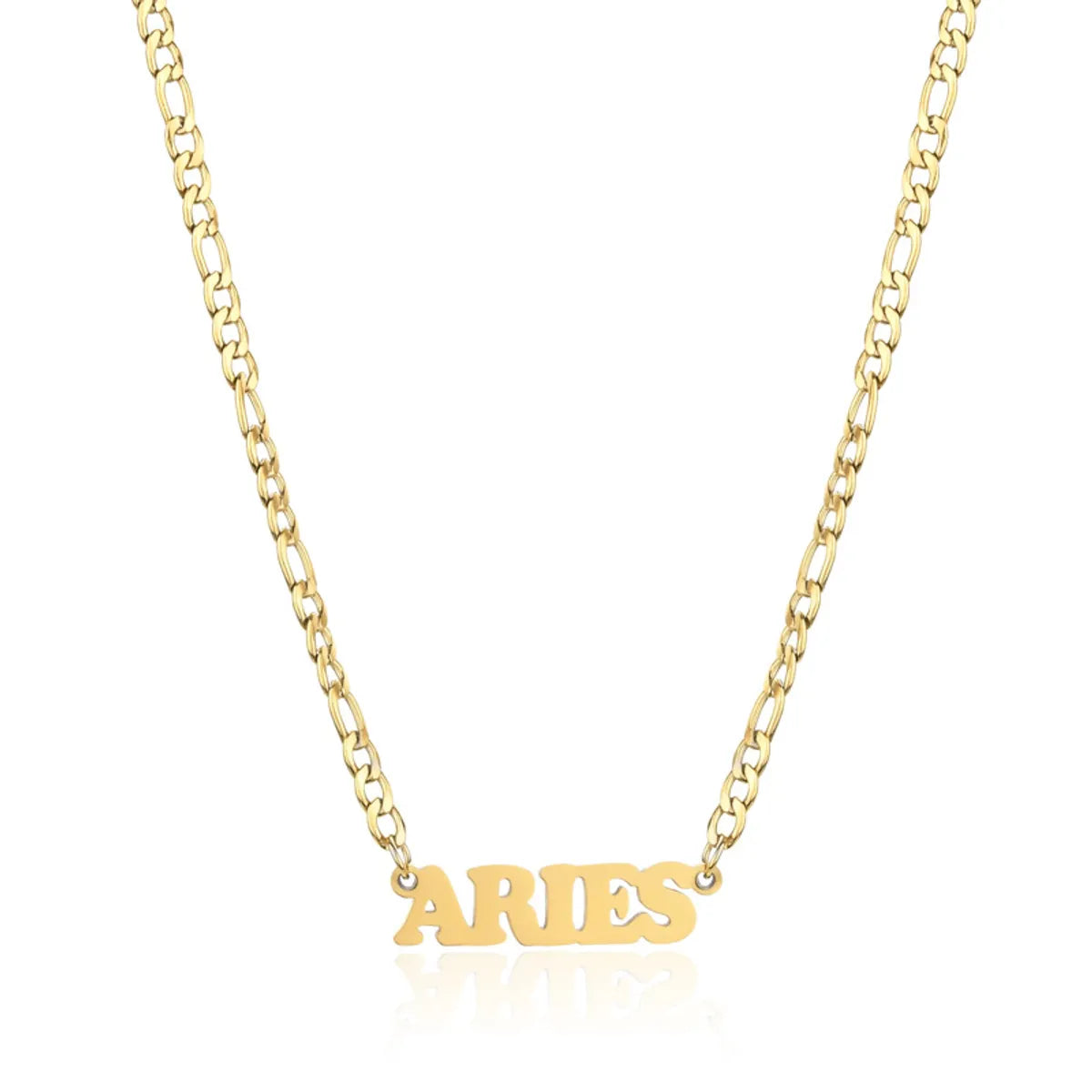 Simple Style Letter Stainless Steel Gold Plated Necklace