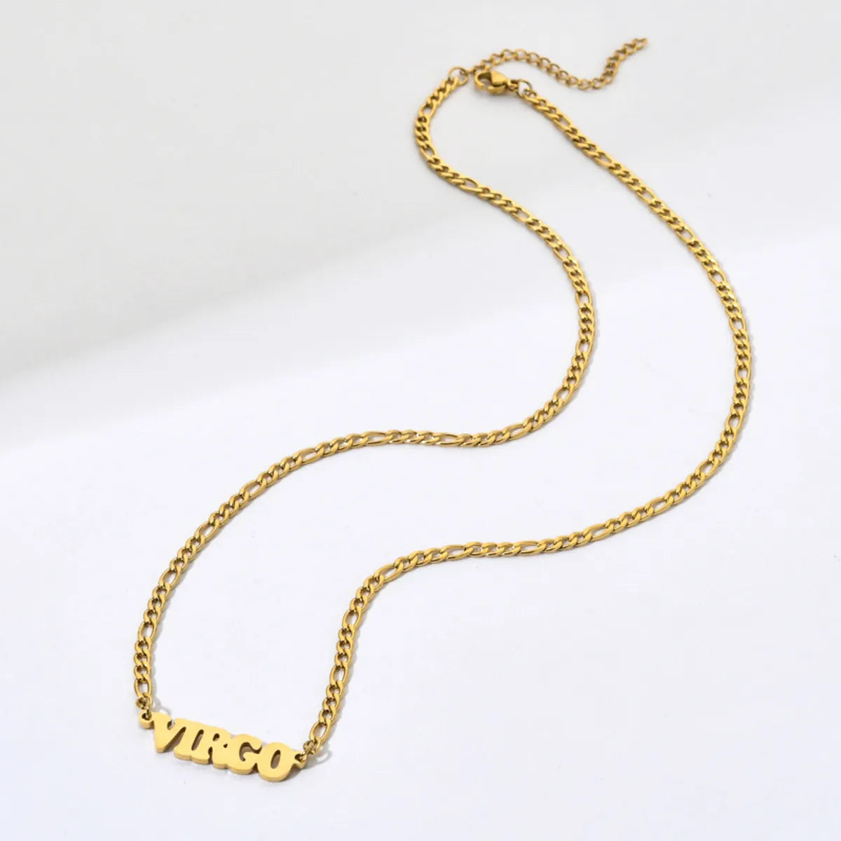 Simple Style Letter Stainless Steel Gold Plated Necklace