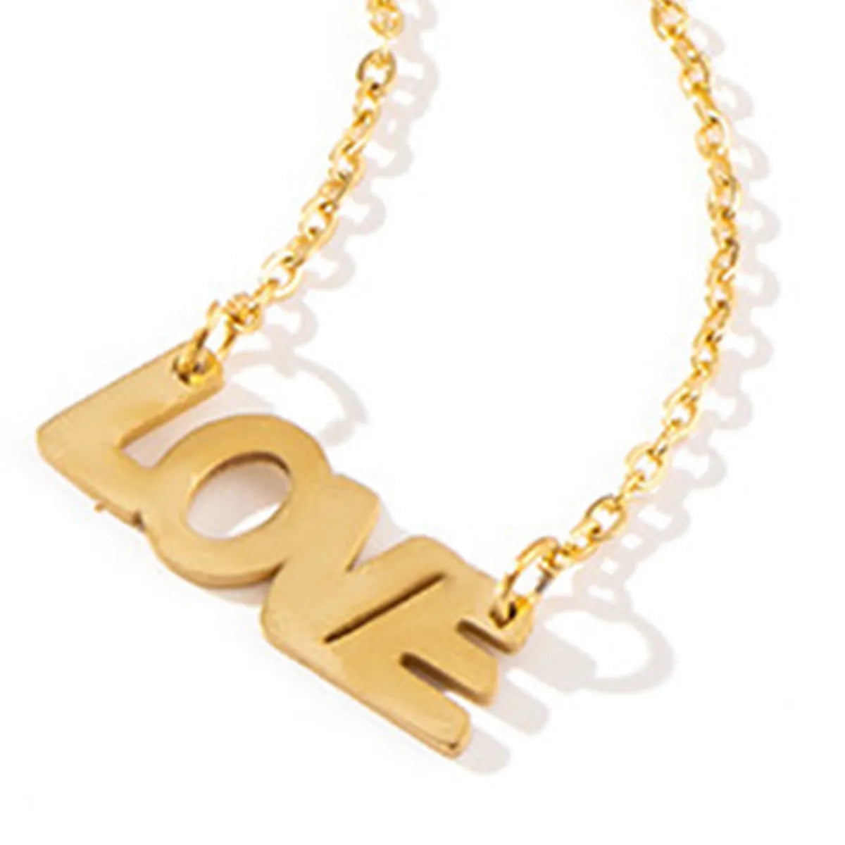 Wholesale Jewelry Simple Style Letter Stainless Steel Metal Pendant Necklace