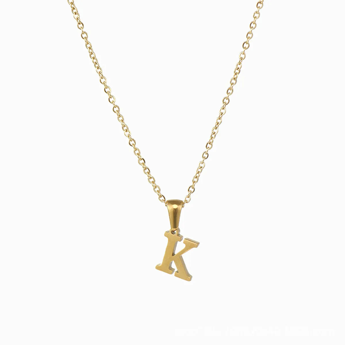 Simple Style Letter Stainless Steel Plating Pendant Necklace