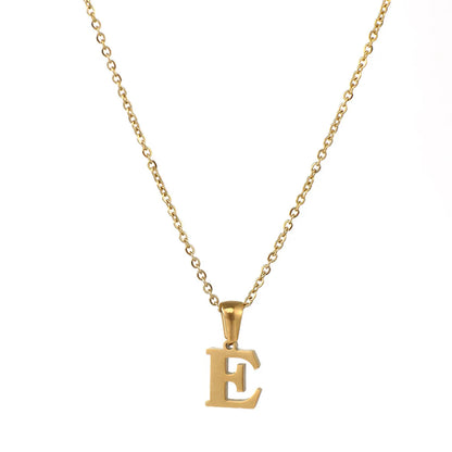 Simple Style Letter Stainless Steel Plating Pendant Necklace