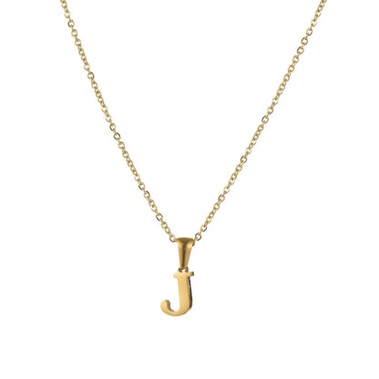 Simple Style Letter Stainless Steel Plating Pendant Necklace