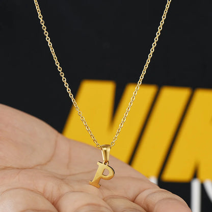 Simple Style Letter Stainless Steel Plating Pendant Necklace