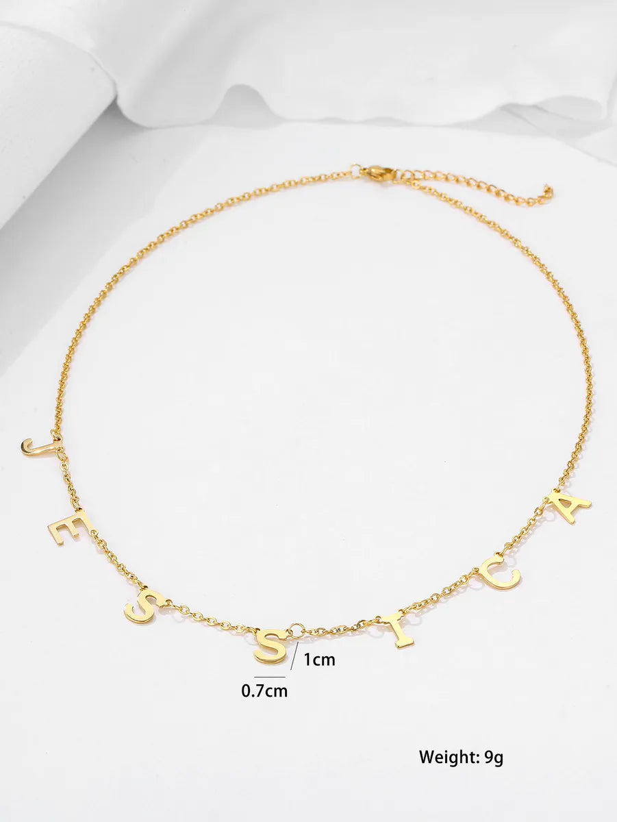 Simple Style Letter Stainless Steel Plating 18k Gold Plated Necklace