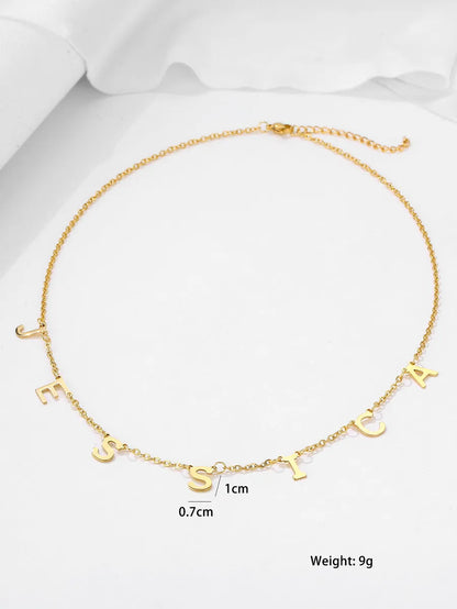 Simple Style Letter Stainless Steel Plating 18k Gold Plated Necklace