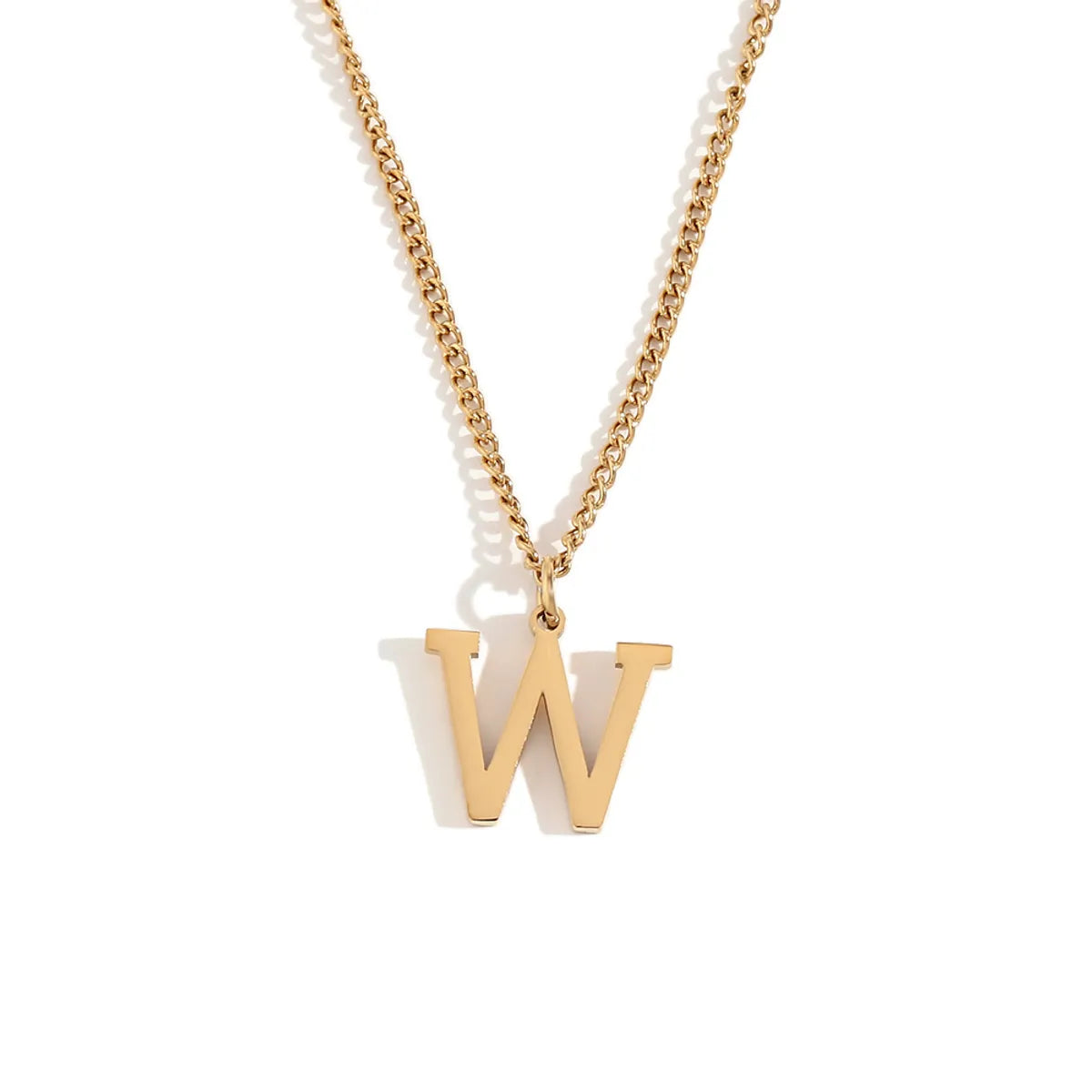 Wholesale Jewelry Simple Style Letter 304 Stainless Steel 18K Gold Plated Plating Pendant Necklace