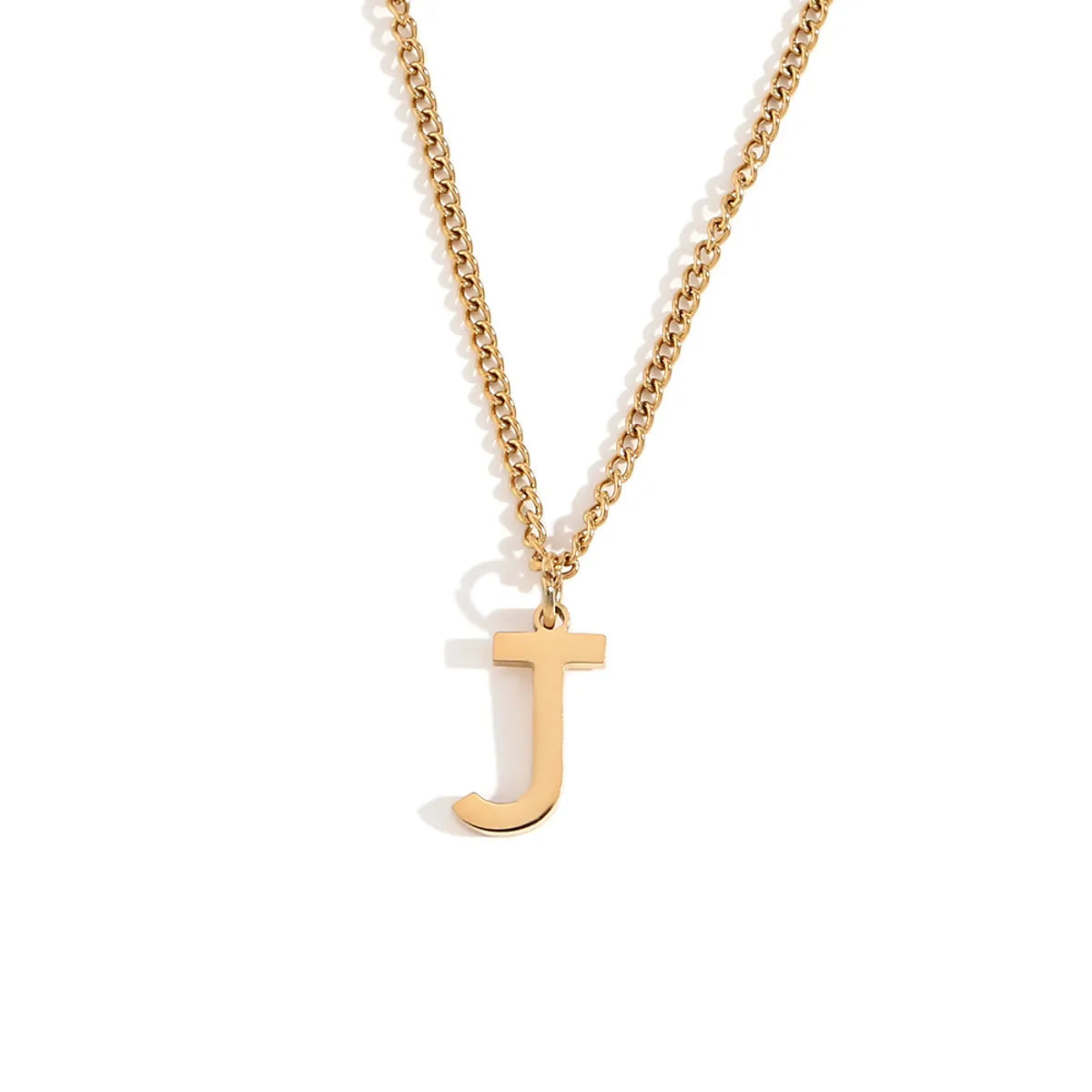 Wholesale Jewelry Simple Style Letter 304 Stainless Steel 18K Gold Plated Plating Pendant Necklace