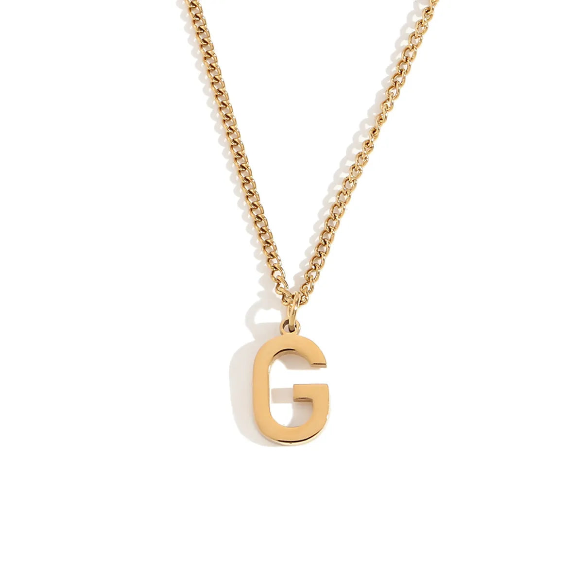 Wholesale Jewelry Simple Style Letter 304 Stainless Steel 18K Gold Plated Plating Pendant Necklace