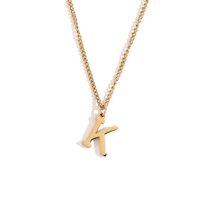 Wholesale Jewelry Simple Style Letter 304 Stainless Steel 18K Gold Plated Plating Pendant Necklace