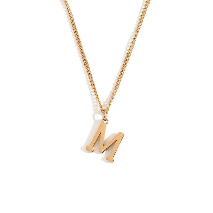 Wholesale Jewelry Simple Style Letter 304 Stainless Steel 18K Gold Plated Plating Pendant Necklace