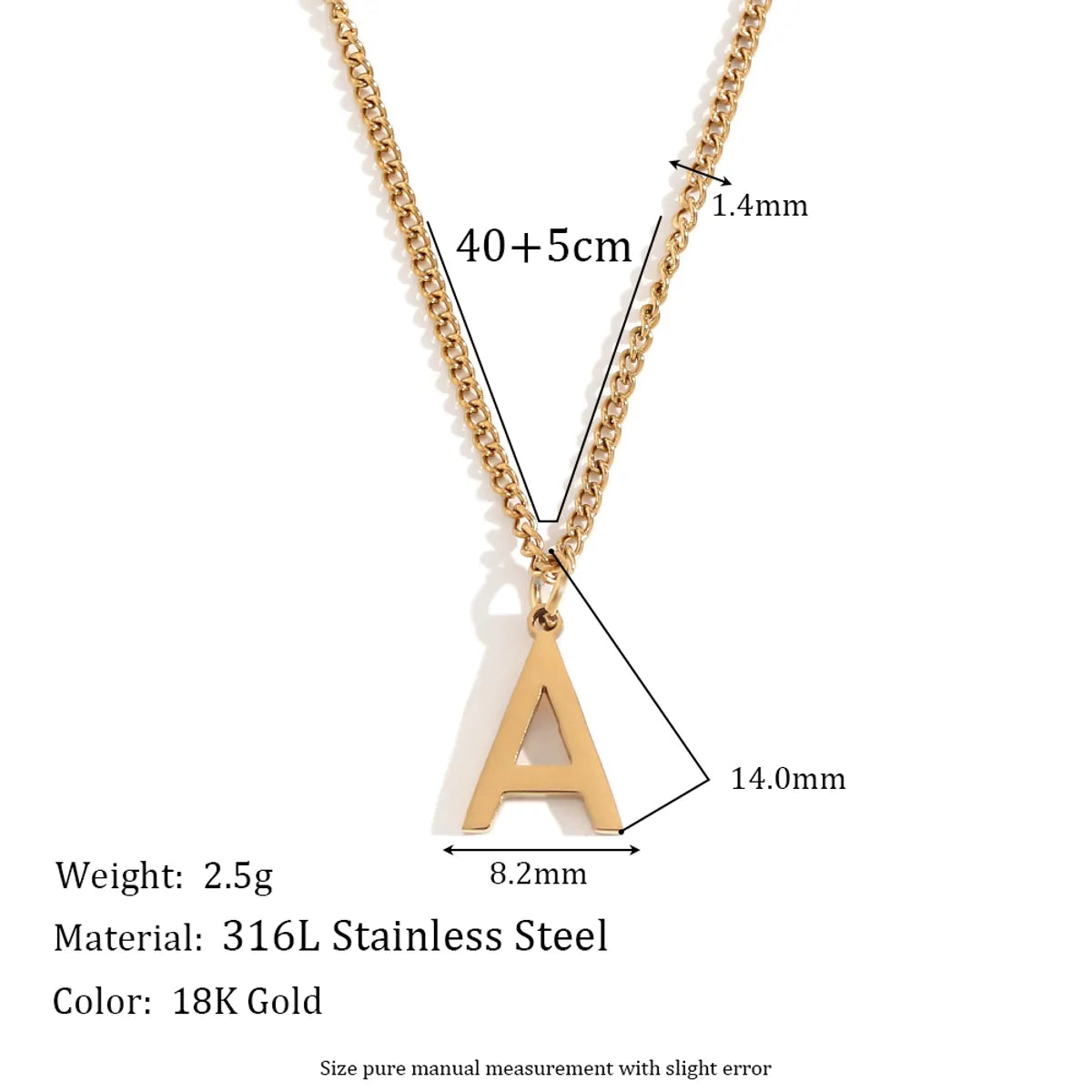 Wholesale Jewelry Simple Style Letter 304 Stainless Steel 18K Gold Plated Plating Pendant Necklace