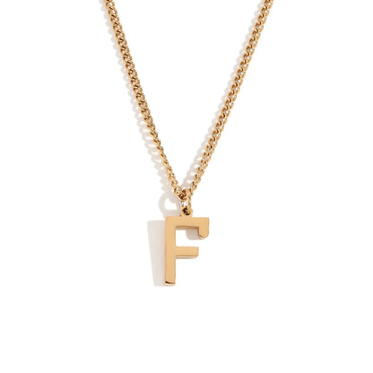 Wholesale Jewelry Simple Style Letter 304 Stainless Steel 18K Gold Plated Plating Pendant Necklace