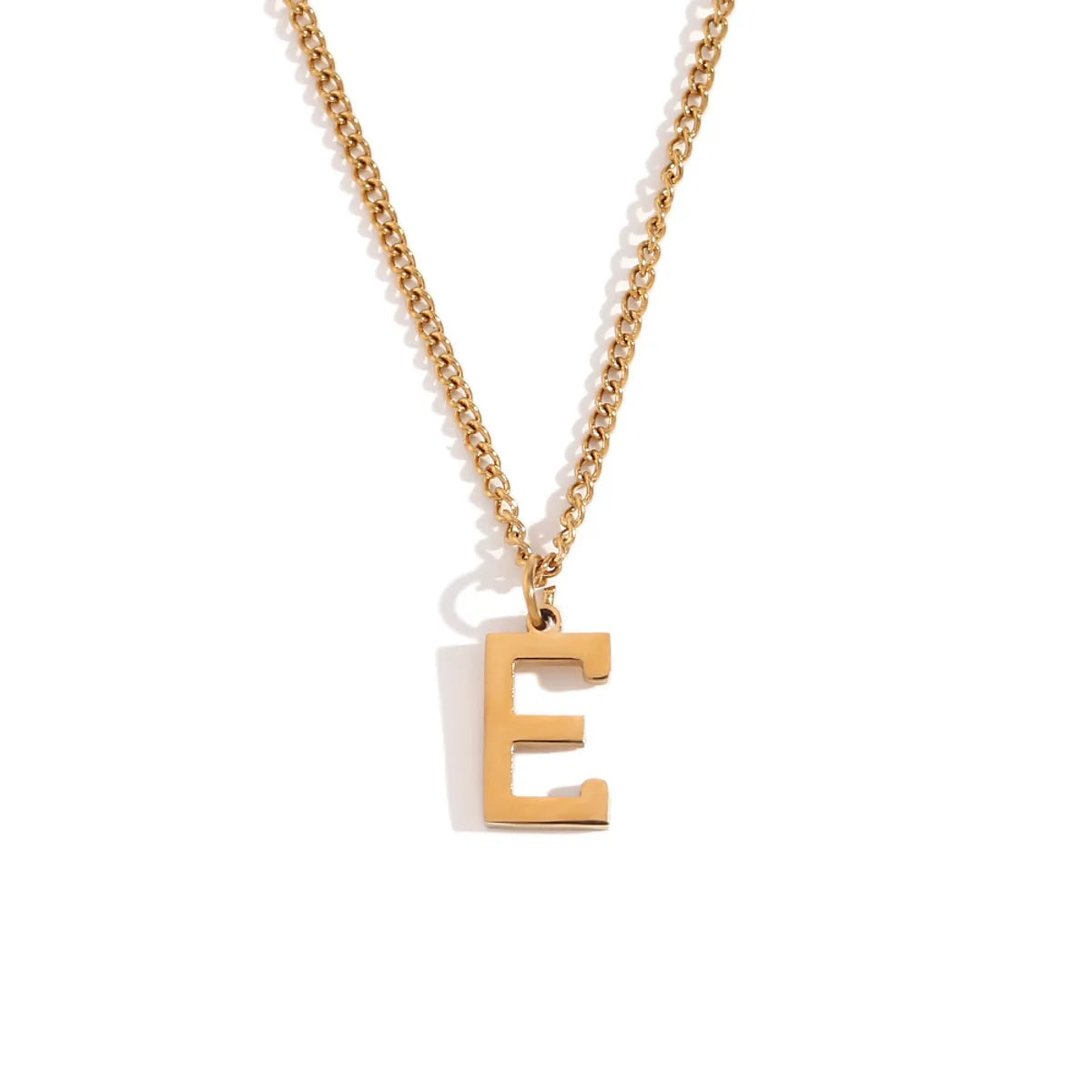 Wholesale Jewelry Simple Style Letter 304 Stainless Steel 18K Gold Plated Plating Pendant Necklace