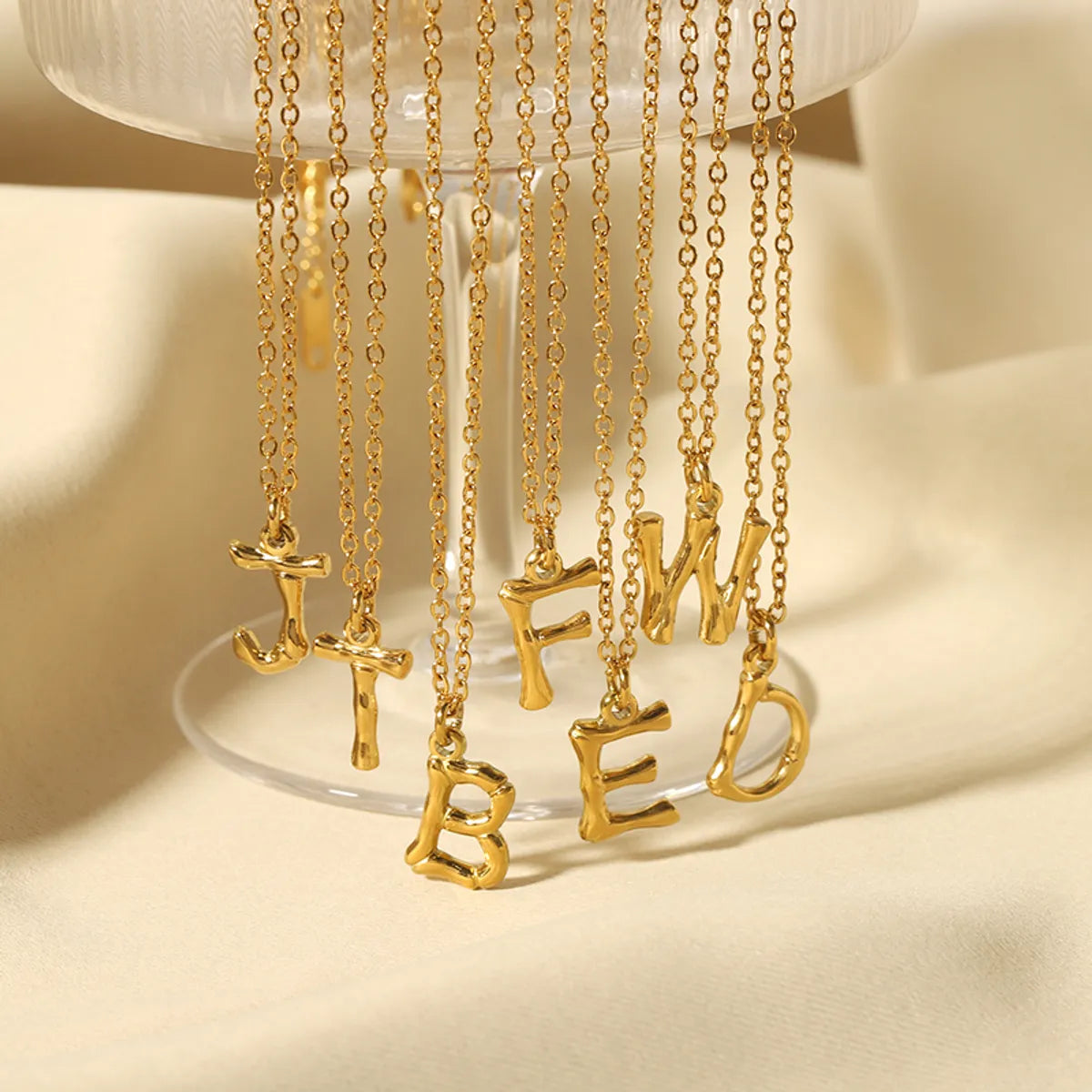 Simple Style Letter Stainless Steel Plating 18k Gold Plated Sweater Chain