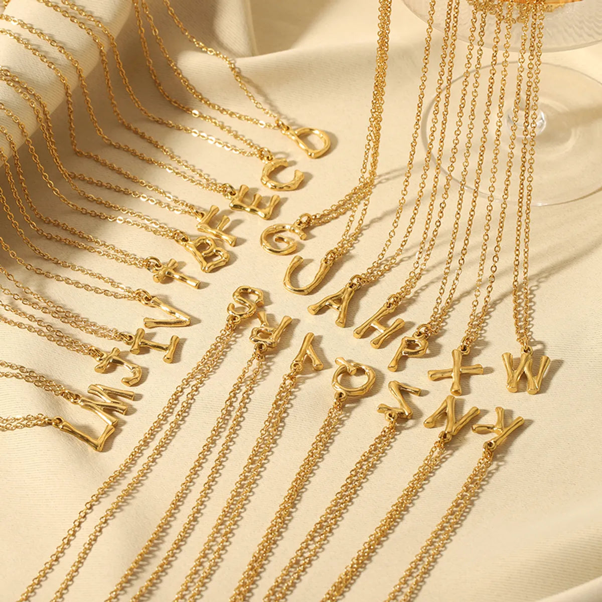 Simple Style Letter Stainless Steel Plating 18k Gold Plated Sweater Chain