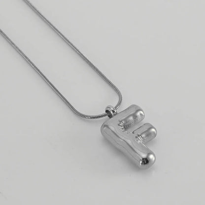 304 Stainless Steel Simple Style Polishing Letter Titanium Steel Pendant Necklace