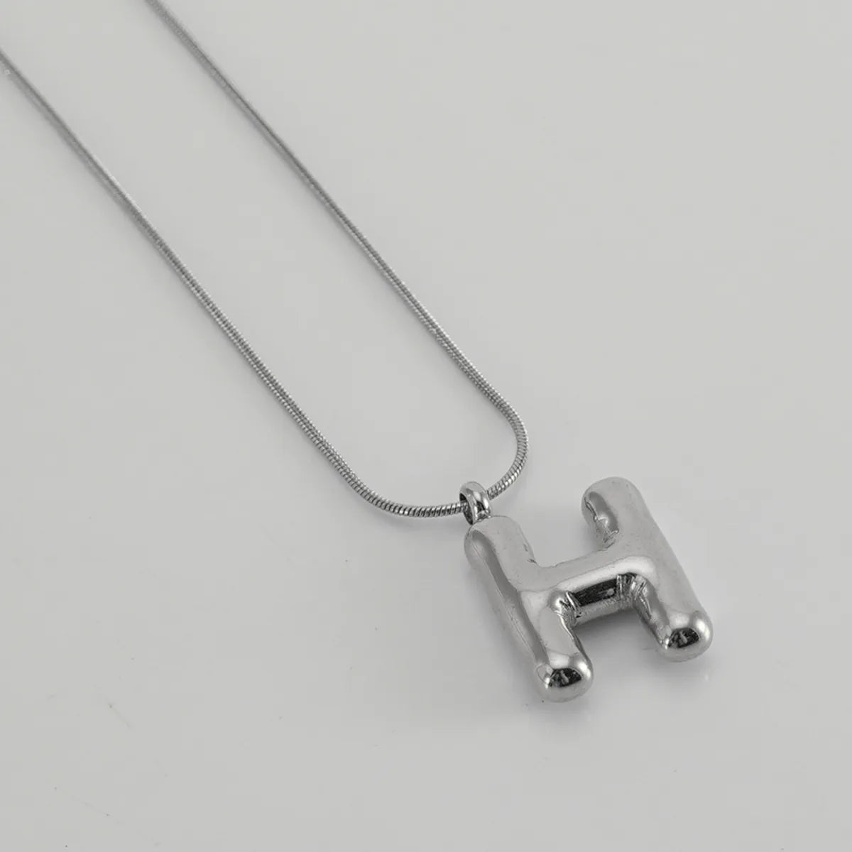 304 Stainless Steel Simple Style Polishing Letter Titanium Steel Pendant Necklace