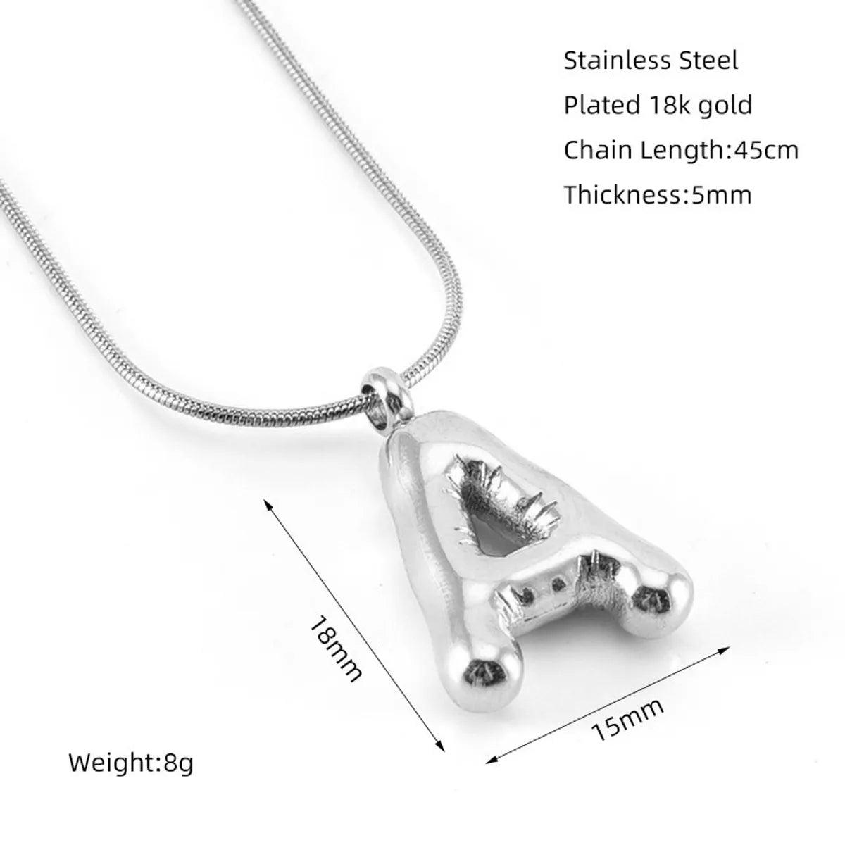 304 Stainless Steel Simple Style Polishing Letter Titanium Steel Pendant Necklace