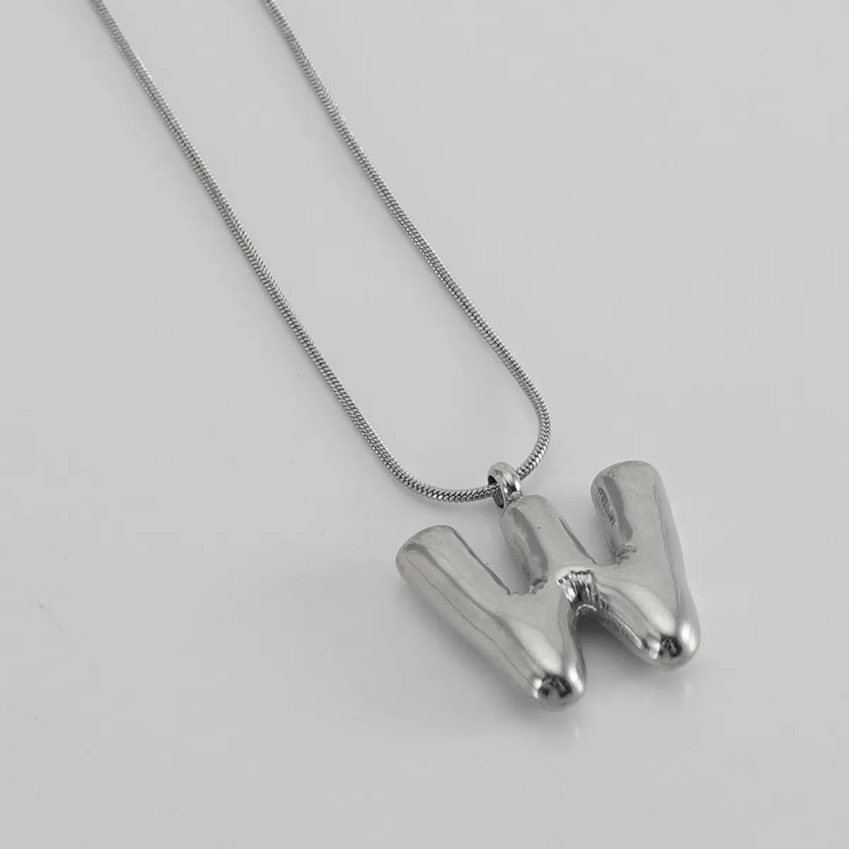 304 Stainless Steel Simple Style Polishing Letter Titanium Steel Pendant Necklace