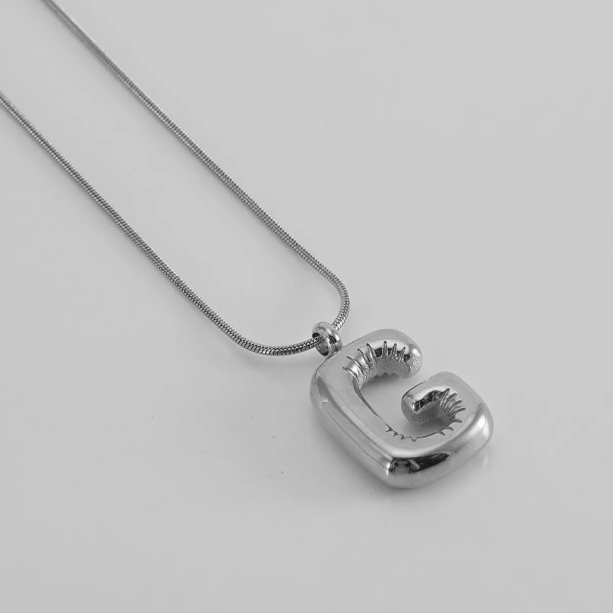 304 Stainless Steel Simple Style Polishing Letter Titanium Steel Pendant Necklace