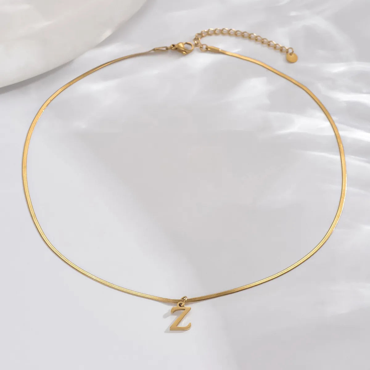 Simple Style Letter Stainless Steel Polishing Plating 14k Gold Plated Pendant Necklace