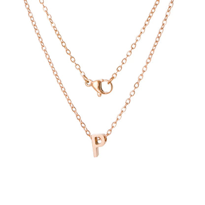 Stainless Steel Rose Gold Plated Simple Style Letter None Pendant Necklace