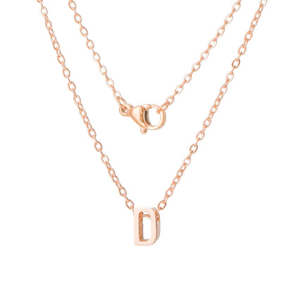 Stainless Steel Rose Gold Plated Simple Style Letter None Pendant Necklace